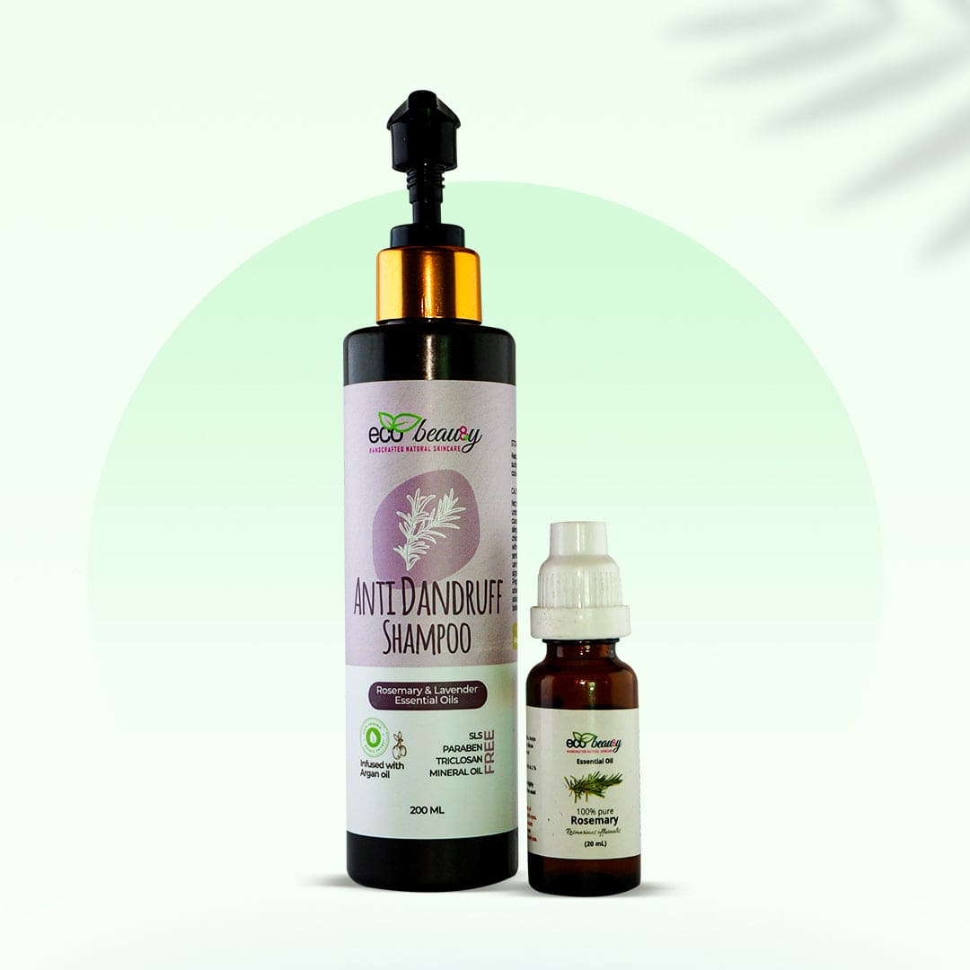 Anti Dandruff Organic Shampoo & Rosemary Essential Oil-Bundle Offer