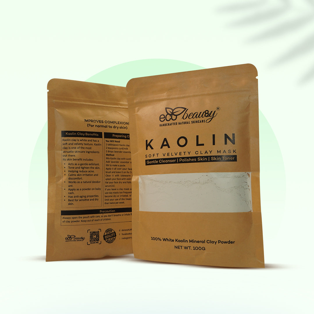 Kaolin Mineral Clay Powder for Face & Hair Masks - 100g
